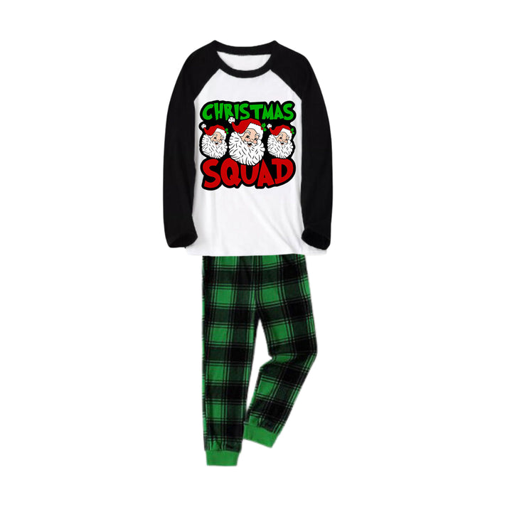 Drune | "Weihnachtsgruppe" und Santa Bedruckte grüne und schwarze karierte Weihnachtsfamilienpyjamas