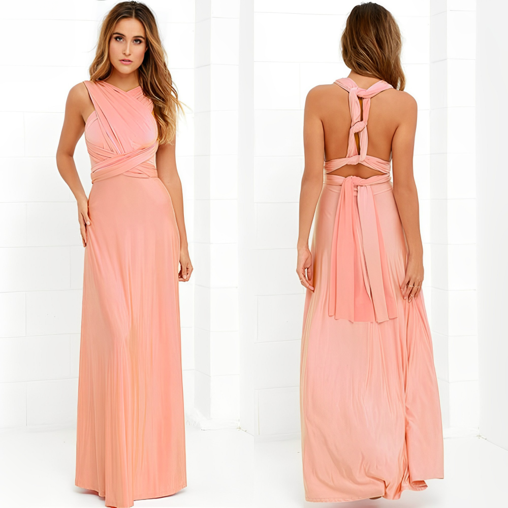 Drune | Elegante Damen Infinity Kleid Schickes Wickel Sommerkleid