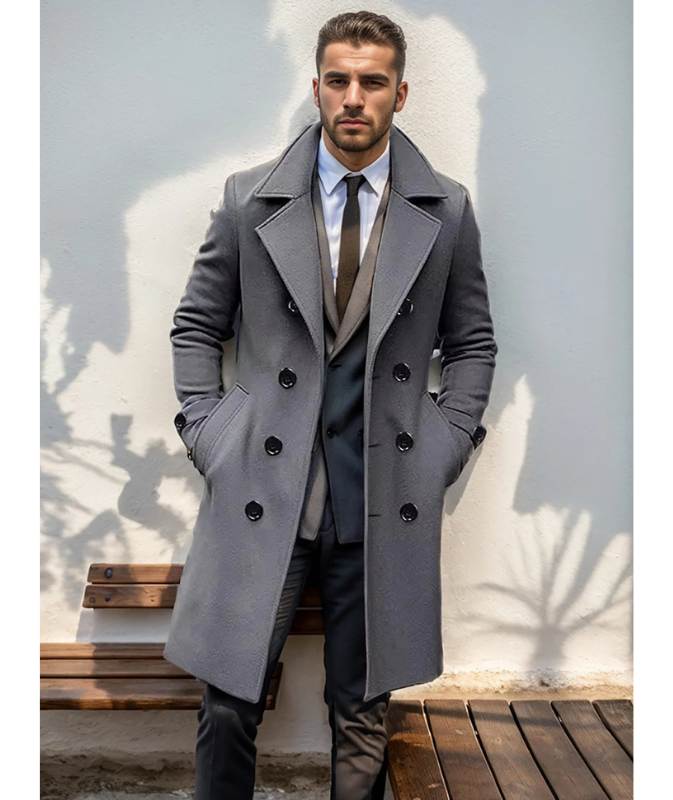 Drune | Eleganter Männer-Doppelreiher-Mantel