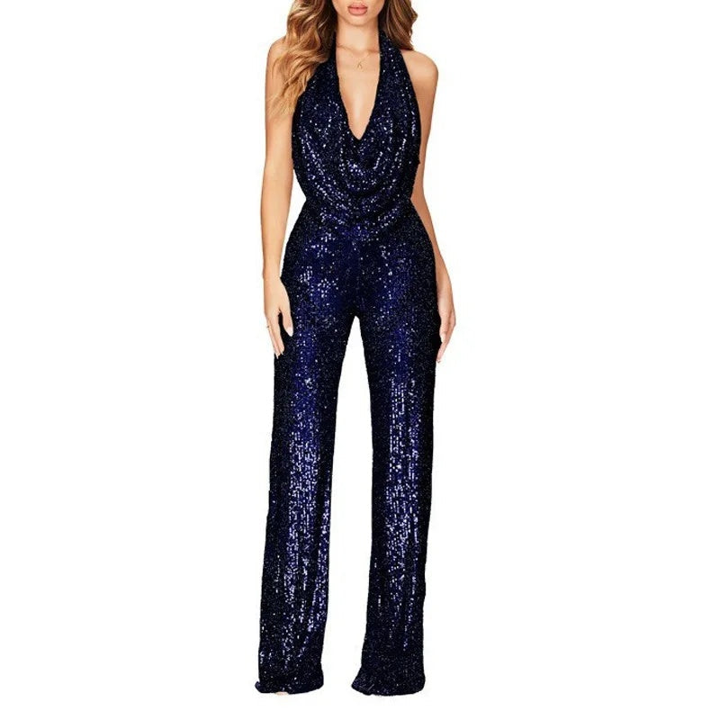 Damen eleganter Glitzer-Jumpsuit Drune