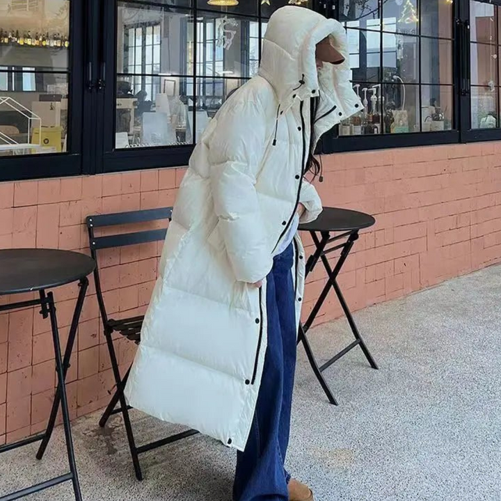 Drune | Gemütlicher Winter Langer Puffer Kapuzen Jacke - Warme