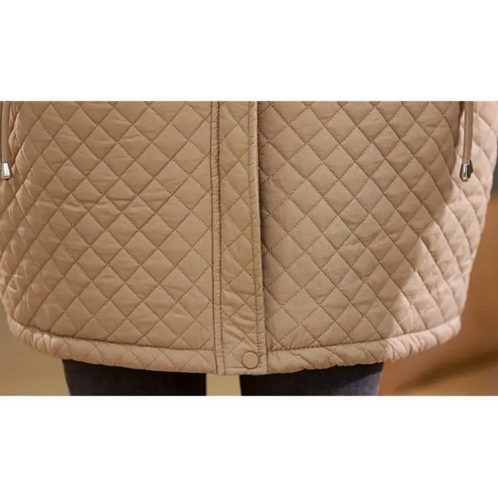 Drune | Warme fleecegefütterte gesteppte Jacke in einfarbiger Ausführung mit Reißverschluss Ideal für Herbst/Winter