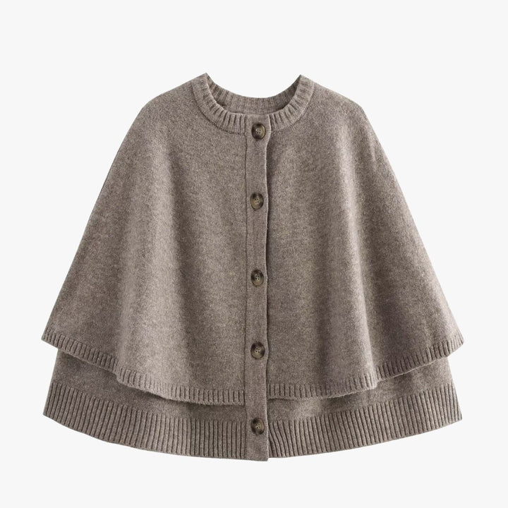 Drune | Strick Cape Mit Knöpfen Und Gestuftem Saum