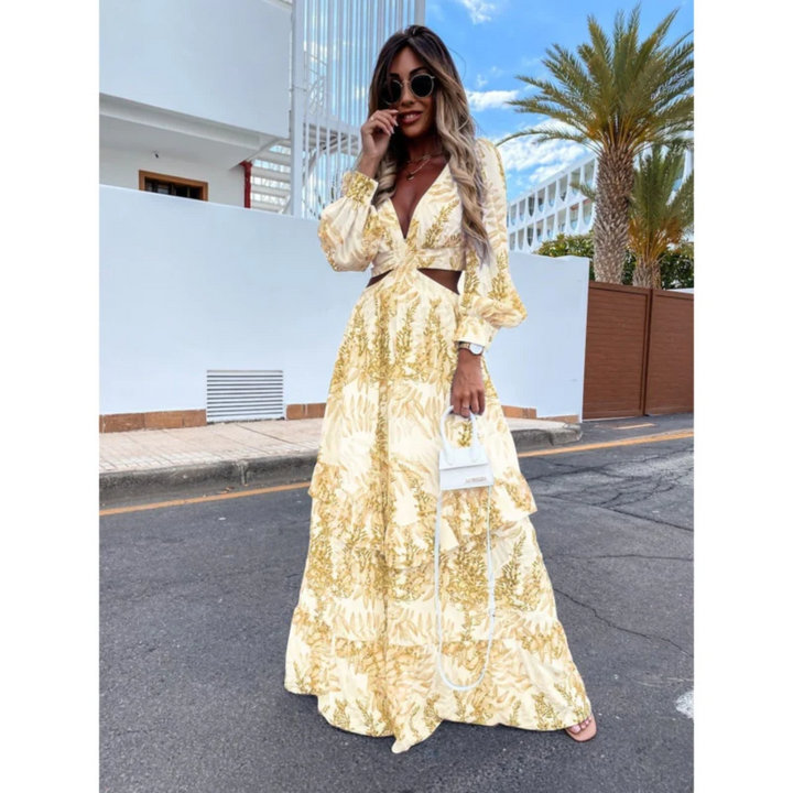 Drune | Cut Out Maxikleid mit Mutigem Design für Damen