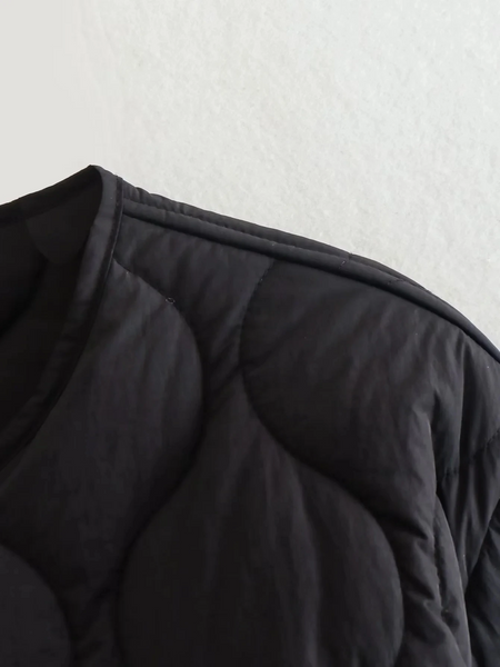 Drune | Elegante Langarm-Steppjacke mit Ein-Knopf-Verschluss Ideal für Herbst/Winter