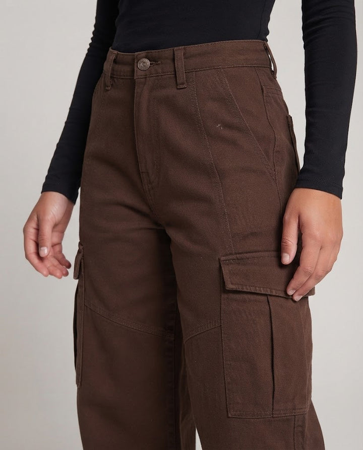 Damen Baggy-Cargo-Hose mit extrem weitem Bein und hoher Bundführung Drune