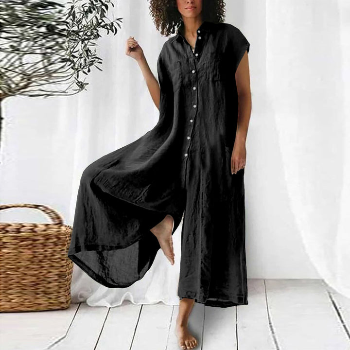 Drune | Super Stylischer Leinen Jumpsuit Für Damen