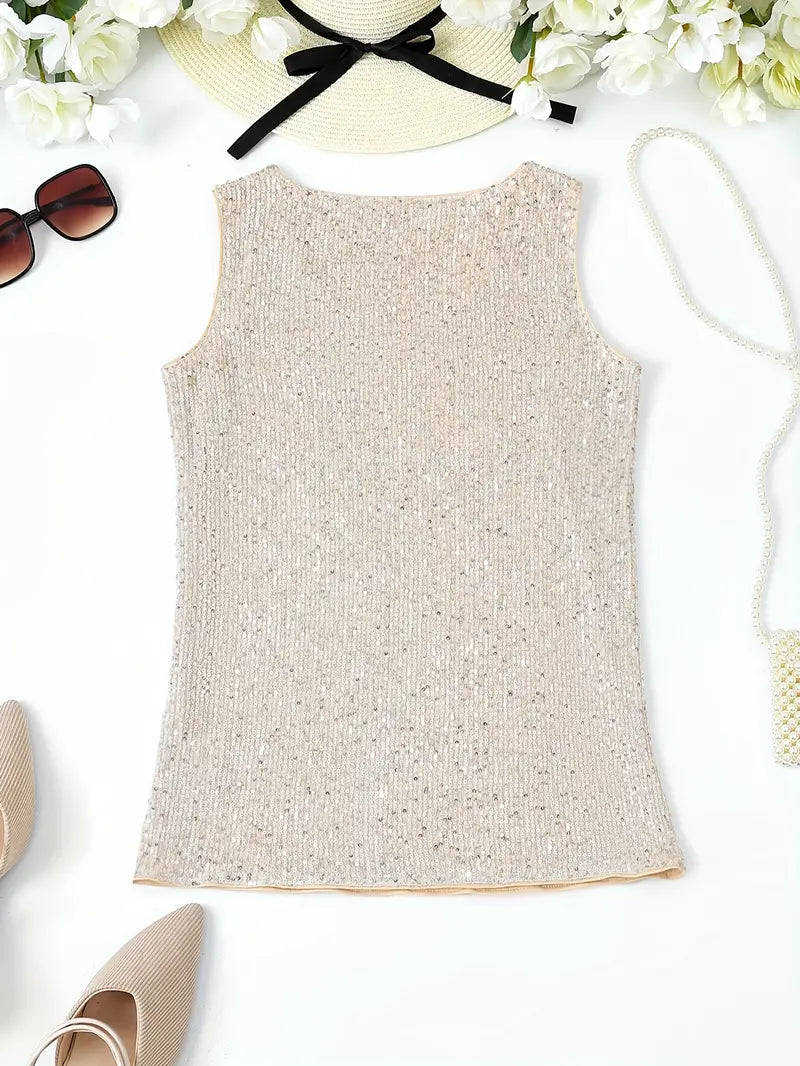 Drune | Elegantes Ärmelloses Top mit Pailletten