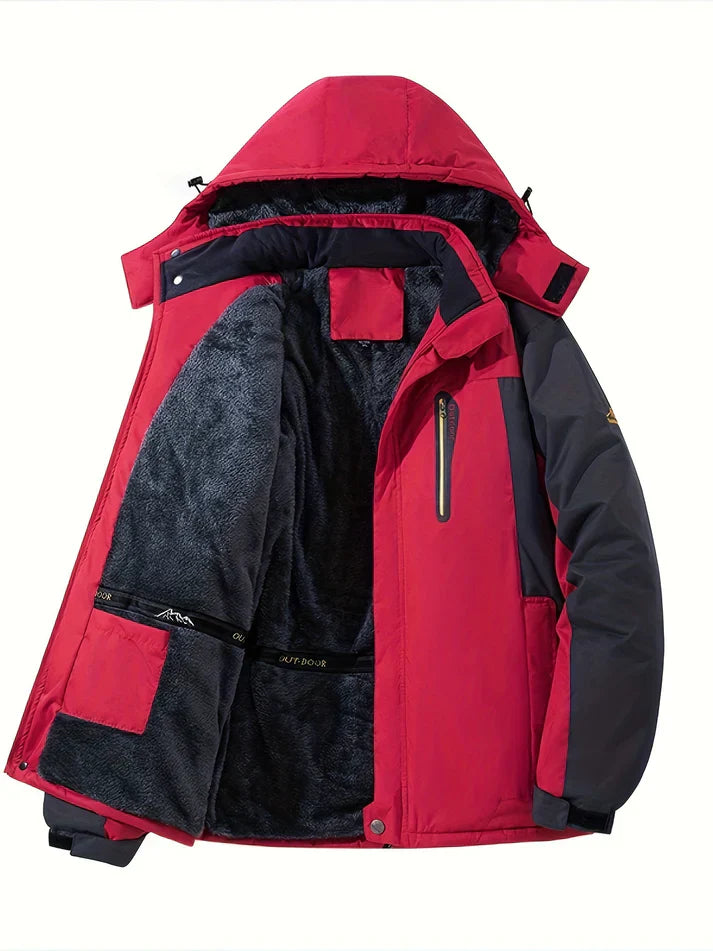 Drune | Winterjacke mit Tasche und Fleece-Lapelle und Knopfverschluss für Herren - Perfekt für Outdoor-Aktivitäten