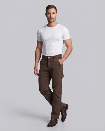 Herren Carpenter-Hose aus robustem Baumwoll-Twill mit weitem Bein Drune