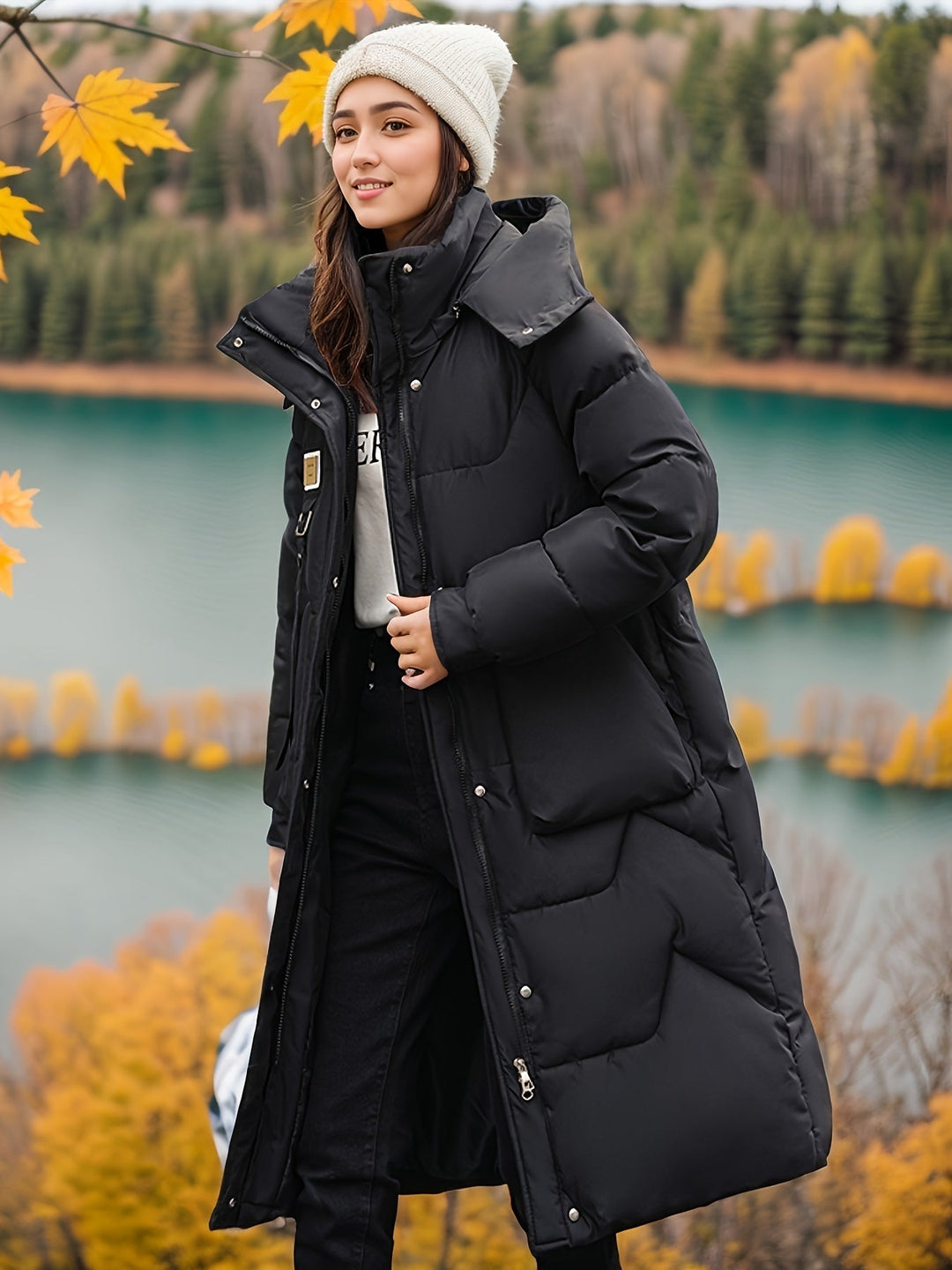 Drune | Warme Fleece Parka Winterjacke mit Kapuze für Frauen - Perfekt für Winteraktitäten