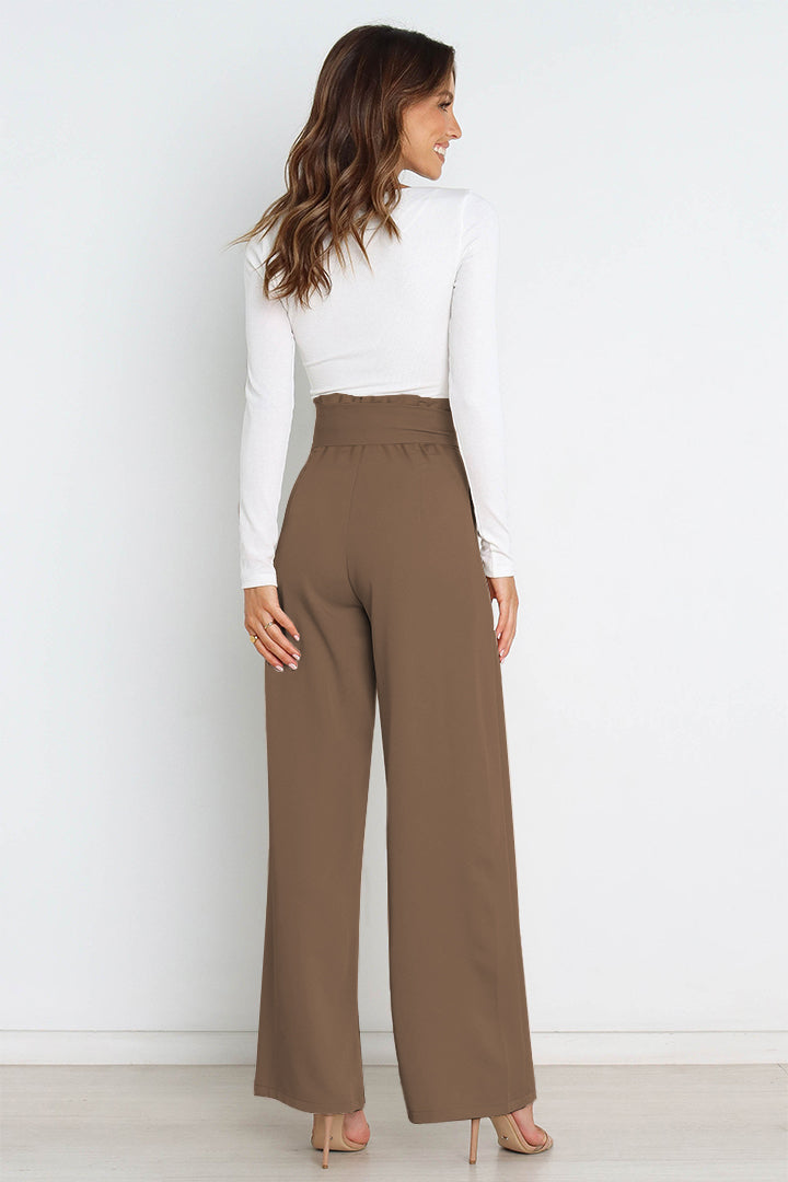 Drune | Hohe Taille Paperbag Hose mit Schleifendetail