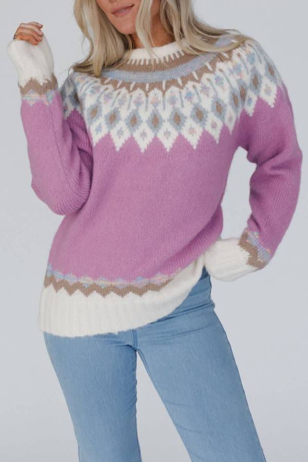Drune | Weihnachten Verdickter Rundhals Langarm Gestrickter Pullover