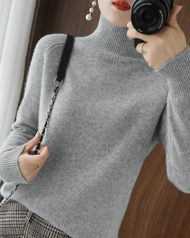 Drune | Einfarbiger Pullover mit Hohem Kragen und Langen Ärmeln