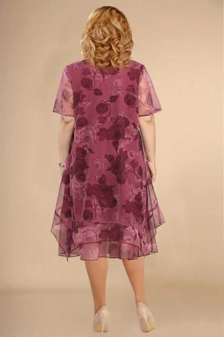 Drune - Florales Chiffonkleid Luftig Fließende Passform