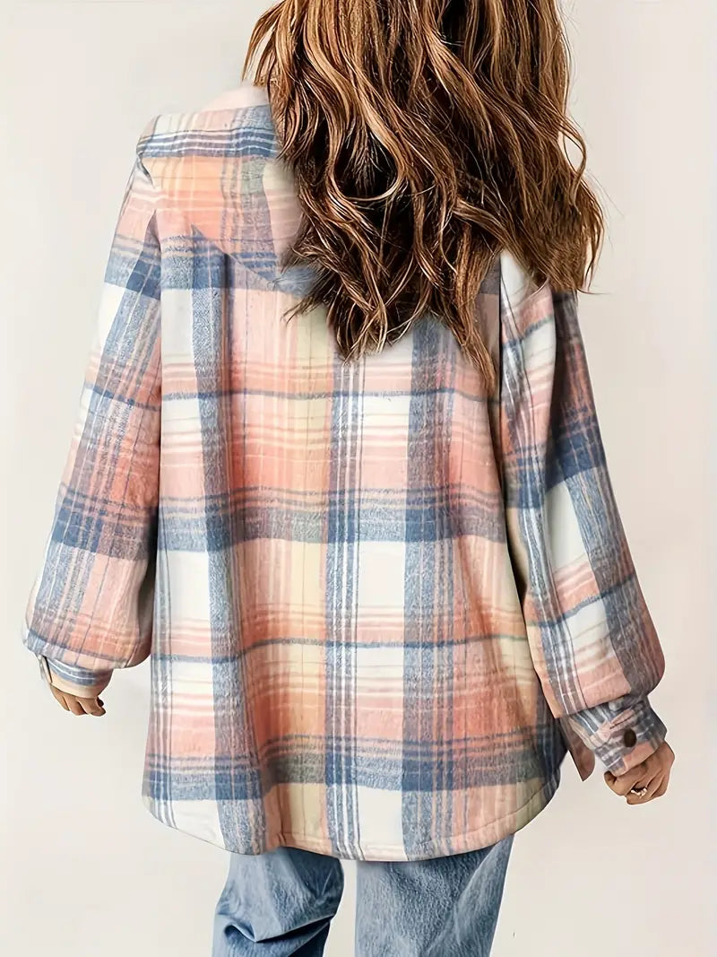 Drune | Jacke mit Reißverschluss und Kariertem Muster