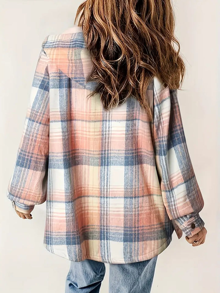 Drune | Jacke mit Reißverschluss und Kariertem Muster