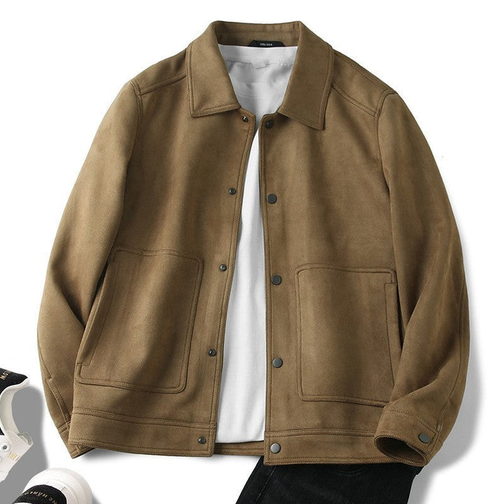 Drune | Lässige; Wildlederjacke mit Revers