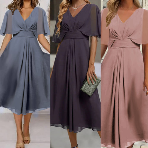 Drune | V-Ausschnitt Taille Swing Kleid