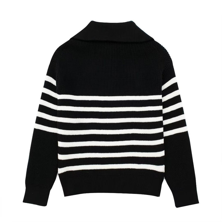 Drune | All Match Wollpullover Mit Offenem Kragen