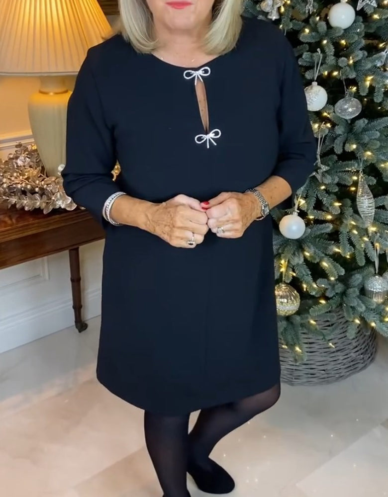 Drune | Schlichtes Einfarbiges Kleid mit Rundhalsausschnitt