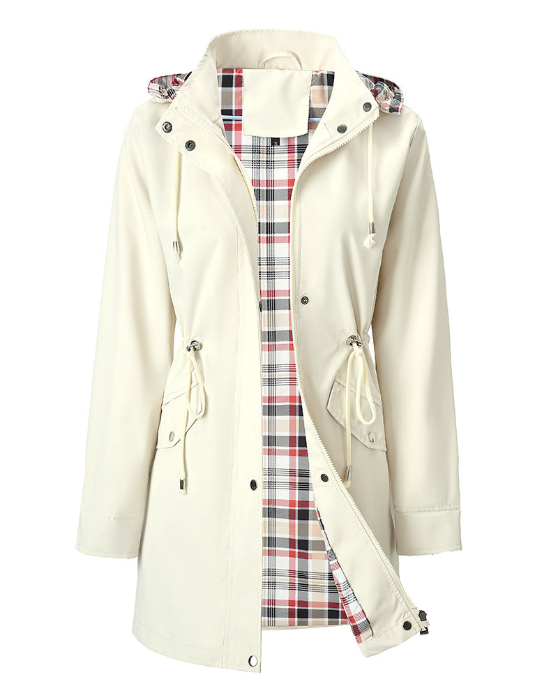 Drune | Langer Wasserdichter Trenchcoat mit Kapuze
