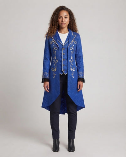Damen elegante Frack mit aufwendigen Verzierungen Drune