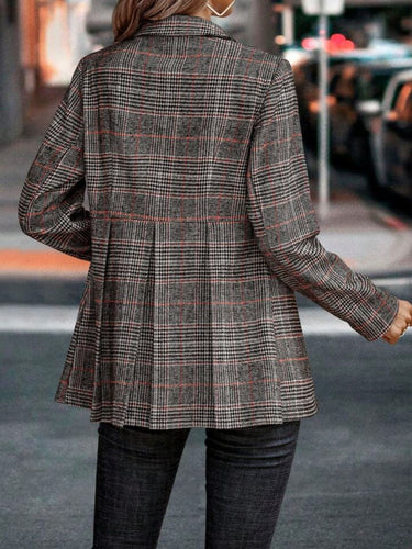 Drune | Stilvolle Herbst Klassische Karierte Knopf-Blazer Für Frauen