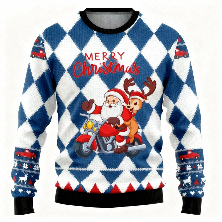Drune | Hässlicher Weihnachtspullover Party [2025] | Weihnachtsmann & Rentier Design Edition