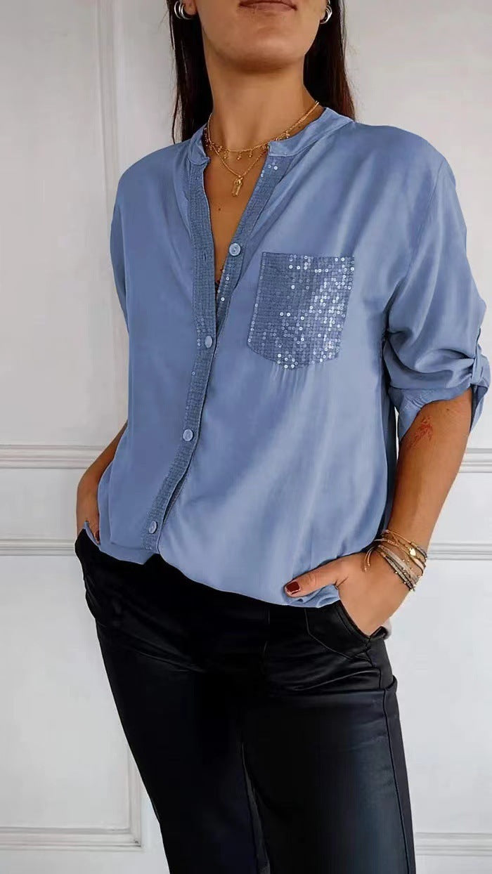 Drune | Glitzerbluse Mit Paillettentasche