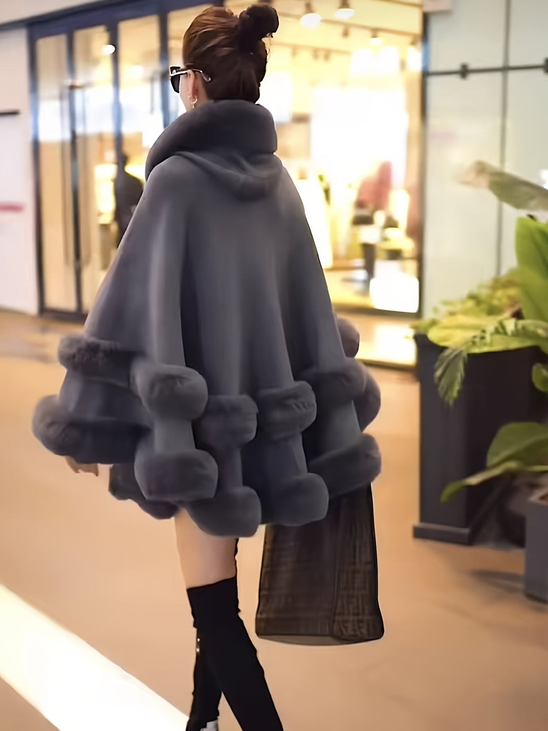 Drune | Oversize-Fellcape-Mantel für Damen