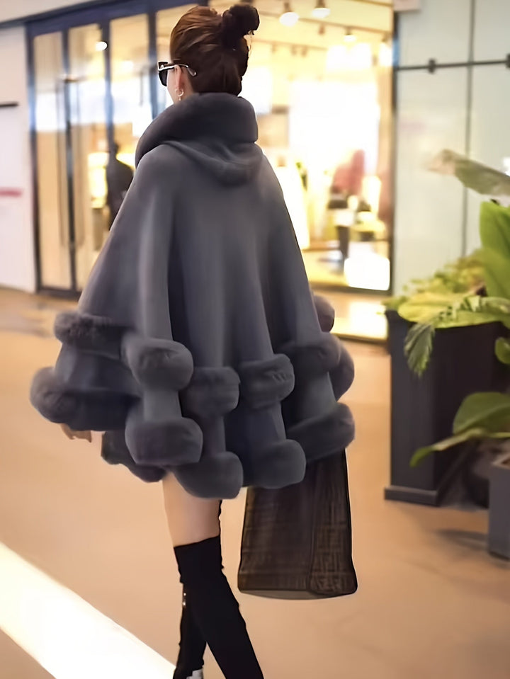 Drune | Oversize-Fellcape-Mantel für Damen