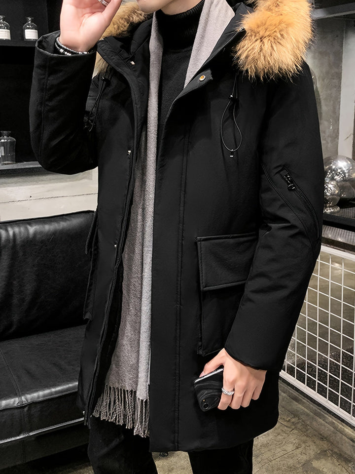 Drune |  Mittellange Kapuzen-Winterjacke Für Herren - Perfekt für Outdoor-Aktivitäten