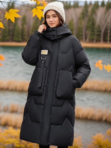 Drune | Warme Fleece Parka Winterjacke mit Kapuze für Frauen - Perfekt für Winteraktitäten