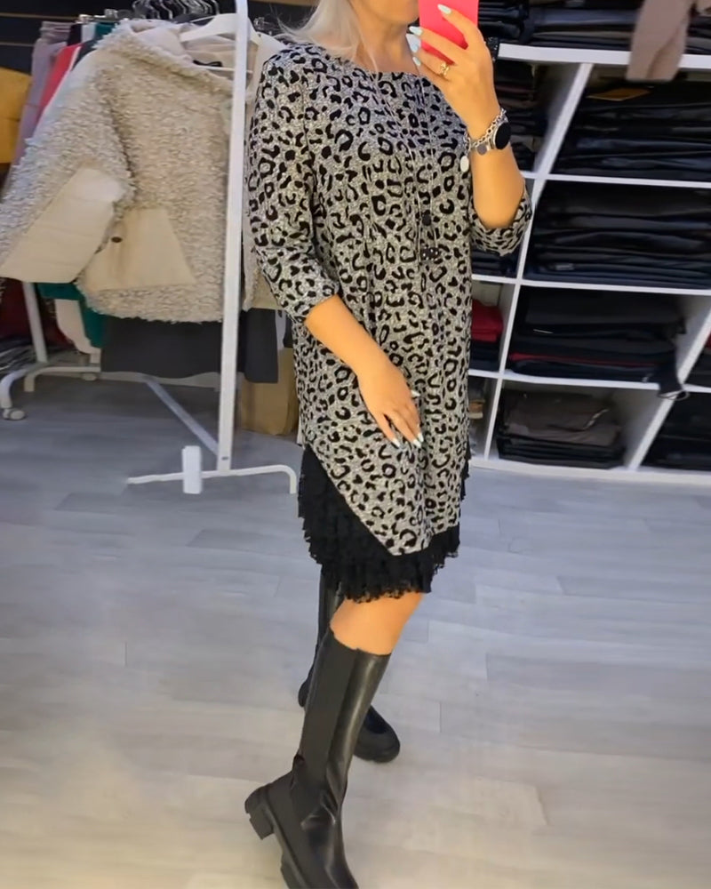 Drune | Stilvolles Kleid mit Leopardenmuster