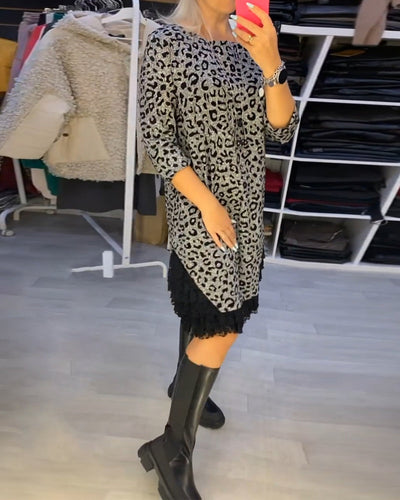 Drune | Stilvolles Kleid mit Leopardenmuster