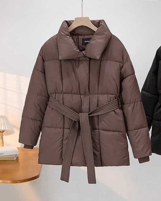 Drune | Wattierte Jacke mit Revers In Schlichter Farbe