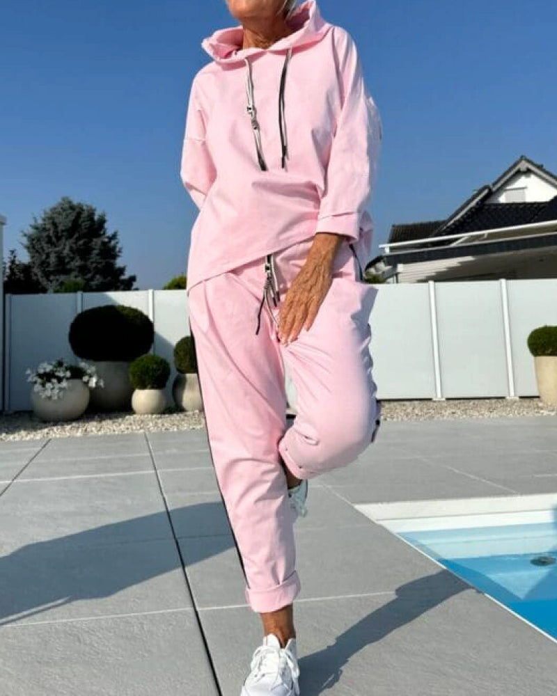 Drune | Zweiteilige Satz mit Damen Kapuzen Sweatshirt und Hosen