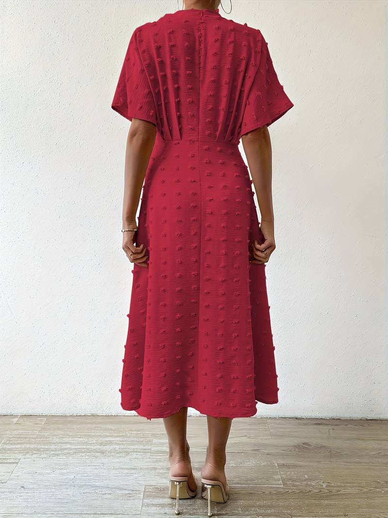 Drune | Swiss Dot Rüsch Midi Kleid