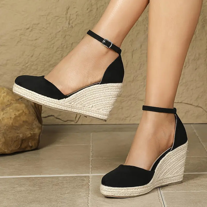 Elegante Damen-Keilsandalen mit Knöchelriemen Drune