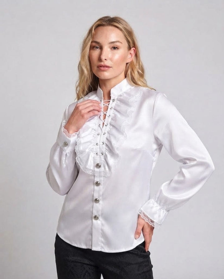 Damen Rüschbluse mit eleganten Details Drune