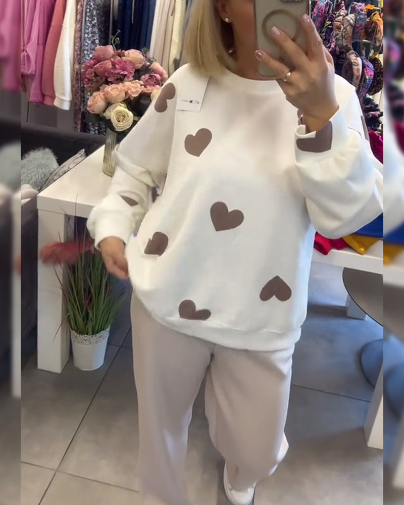 Drune | Frauen Casual Herz Pullover