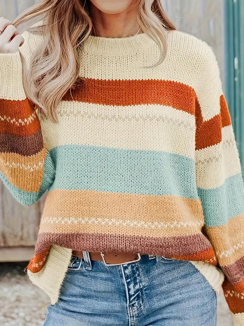 Drune | Gestreifter Strickpullover mit Rundhalsausschnitt