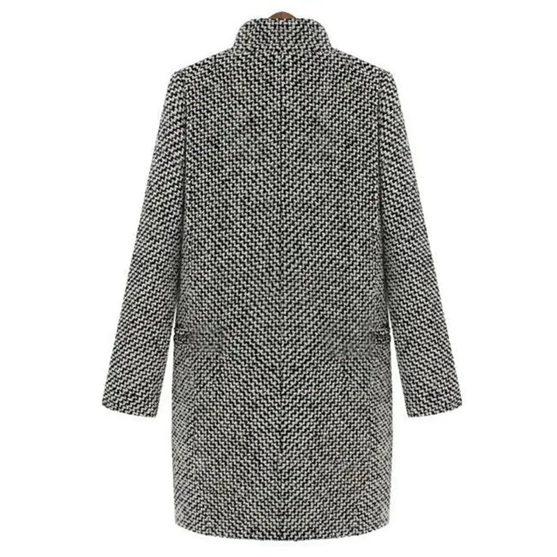 Drune | Winterjacke schwarz-weiß - elegantes Design mit Hahnentrittmuster
