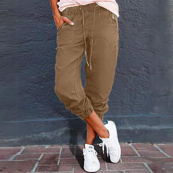 Damen Cargohose mit Kordelzug und Taschen