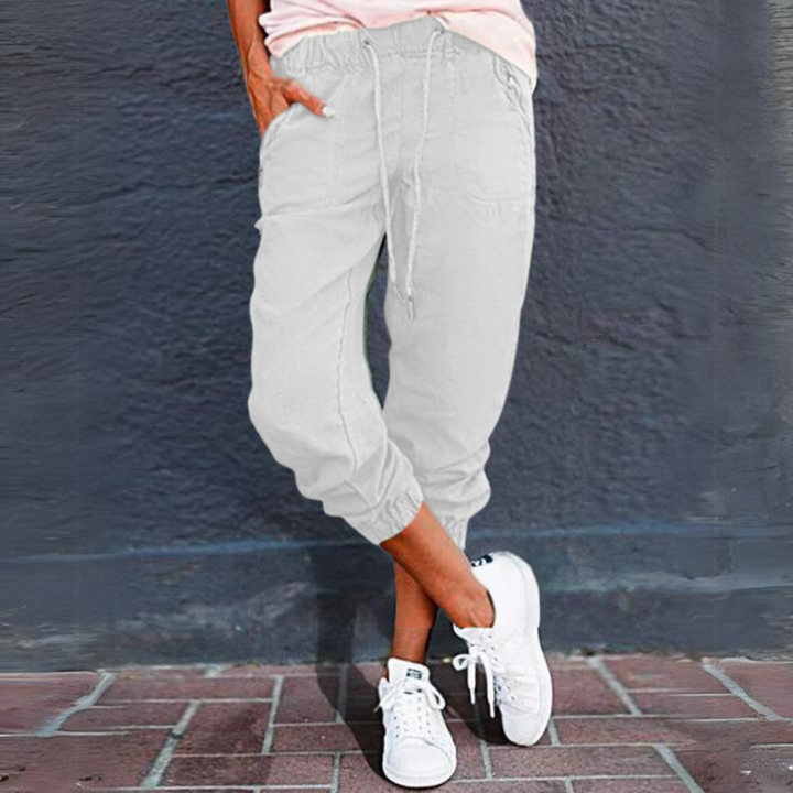 Damen Cargohose mit Kordelzug und Taschen
