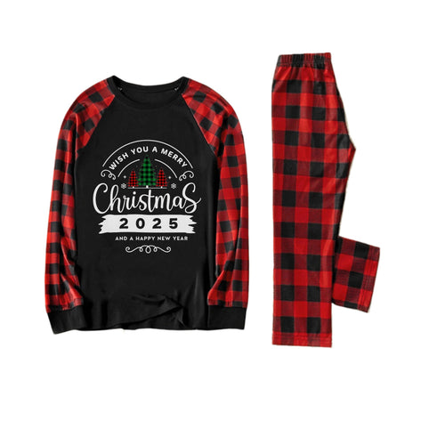 Drune | Rote und schwarze karierte Weihnachtsschlafanzug-Set mit 