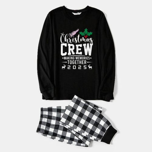 Drune | Schwarz-weiß kariertes Weihnachts-Pyjama-Set mit 