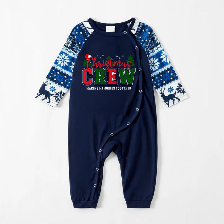 Drune | Fröhliche blaue Weihnachts-Pyjama-Set mit festlichen Urlaubsslogans
