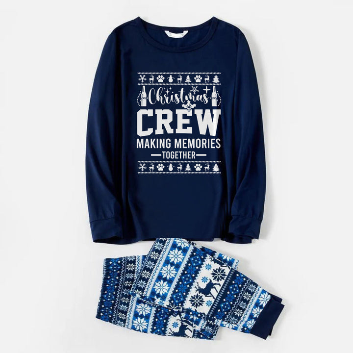 Drune | Fröhliche blaue Weihnachts-Pyjama-Set mit Weihnachtsferien-Zitaten